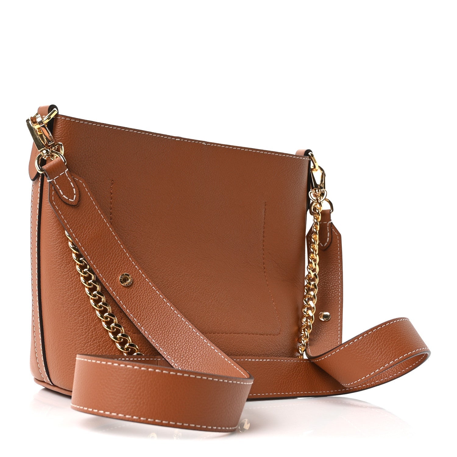 Louis Vuitton Calfskin Lock and Walk Bucket Cognac