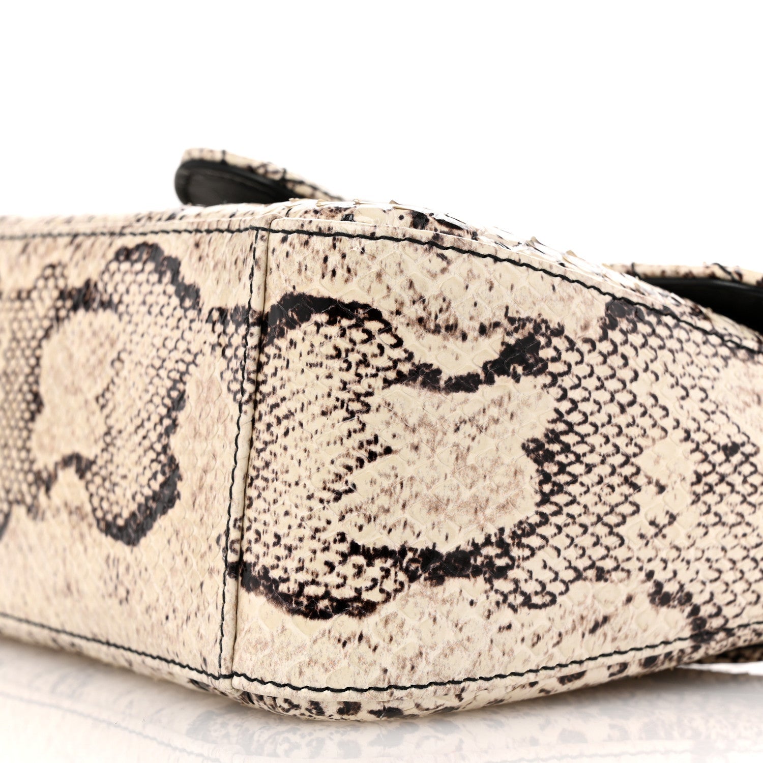 Gucci Snakeskin Matelasse Aria Mini GG Marmont Top Handle Shoulder Bag Roccia