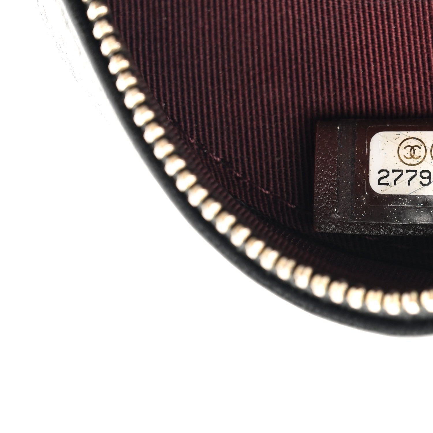Chanel Lambskin Quilted Round Clutch With Chain Black