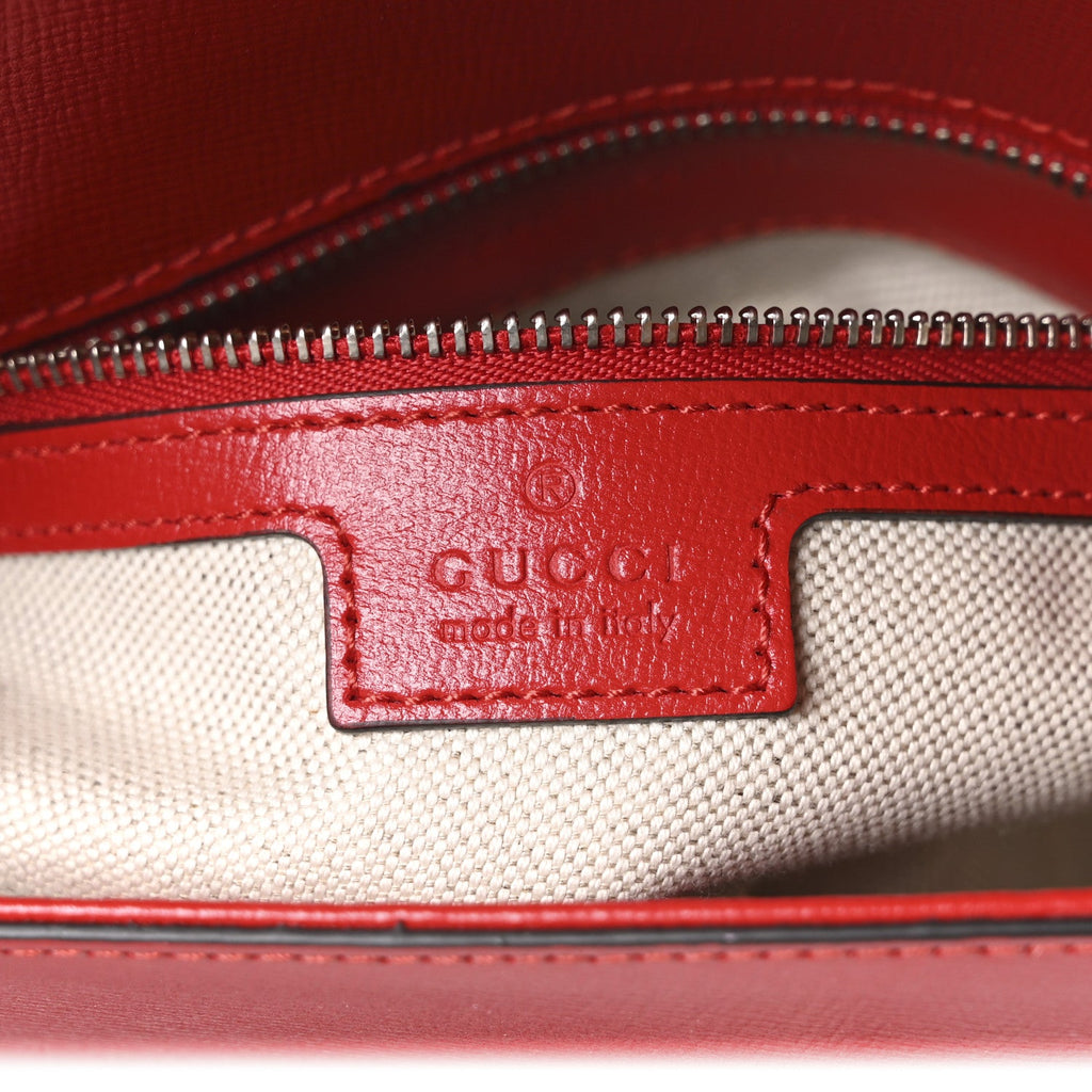 Gucci Demetra Small Horsebit 1955 Asymmetric Shoulder Bag New Cherry Red