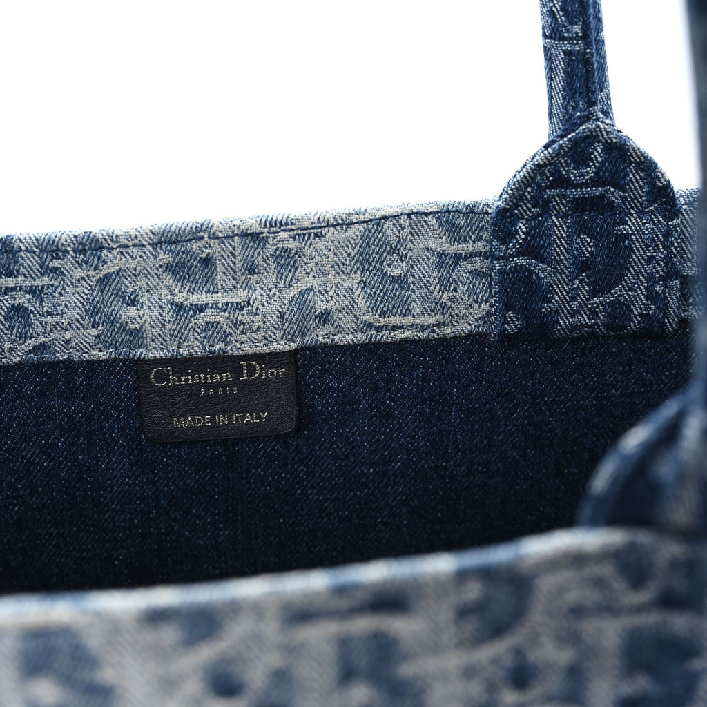 Christian Dior Oblique Denim Large Book Tote Blue