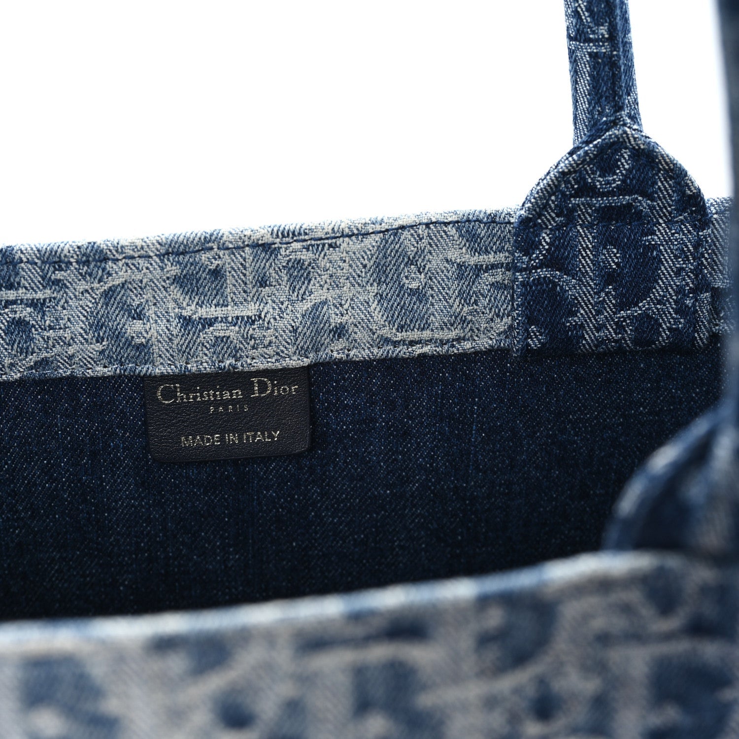 Christian Dior Oblique Denim Large Book Tote Blue