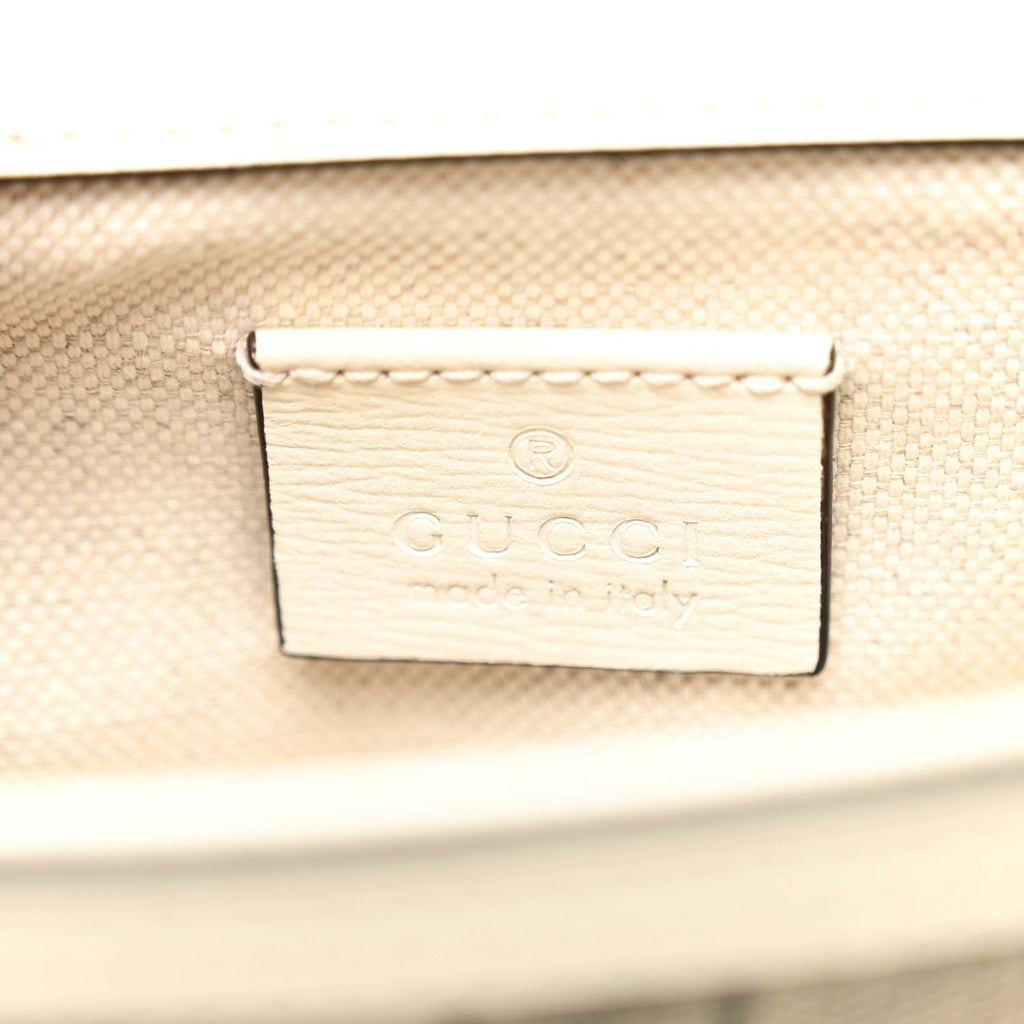 Gucci GG Supreme Monogram Web Mini Horsebit 1955 Shoulder Bag Beige Mystic White