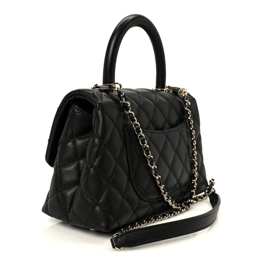 Chanel Caviar Quilted Mini Coco Handle Flap Black