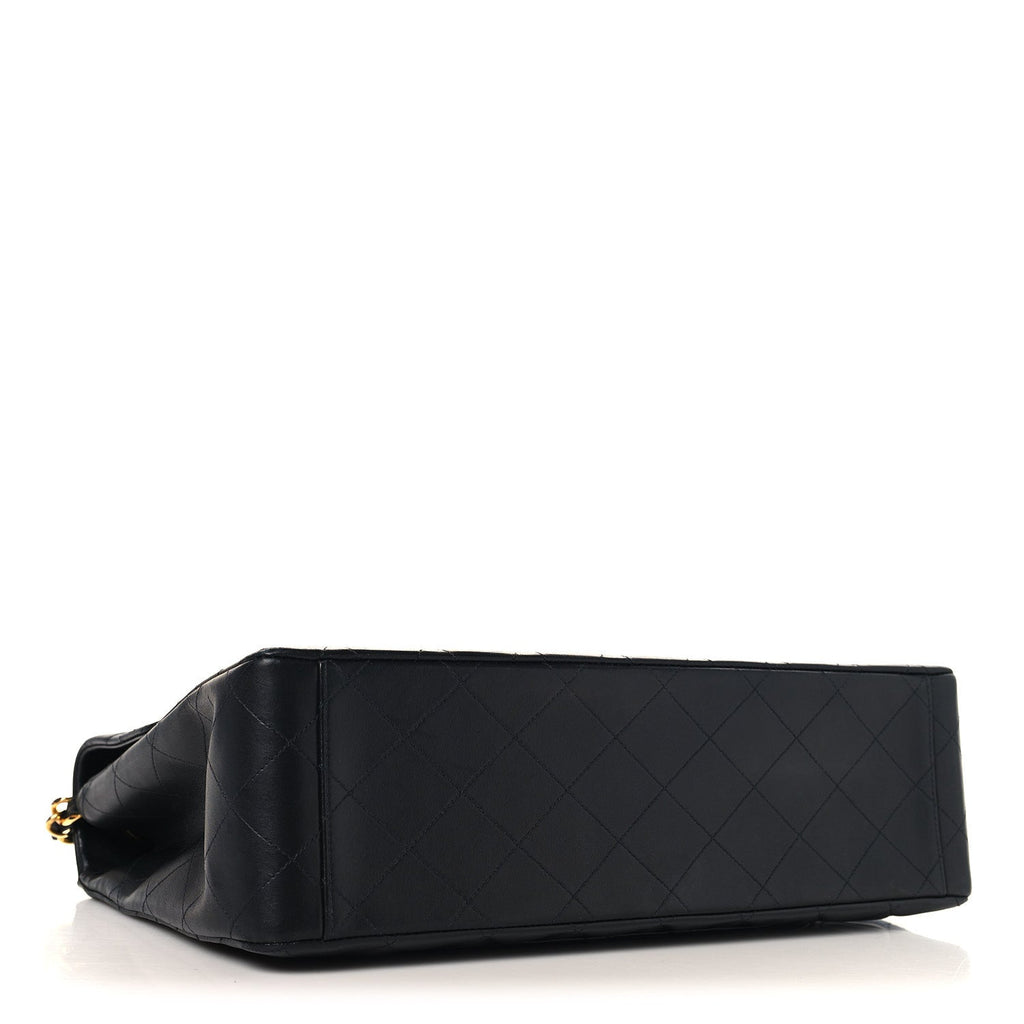 Chanel Lambskin Quilted XL Jumbo Single Flap Black
