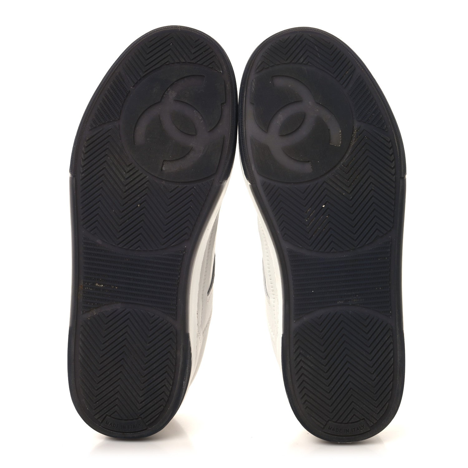 Calfskin CC Womens Sneakers 36 White Black