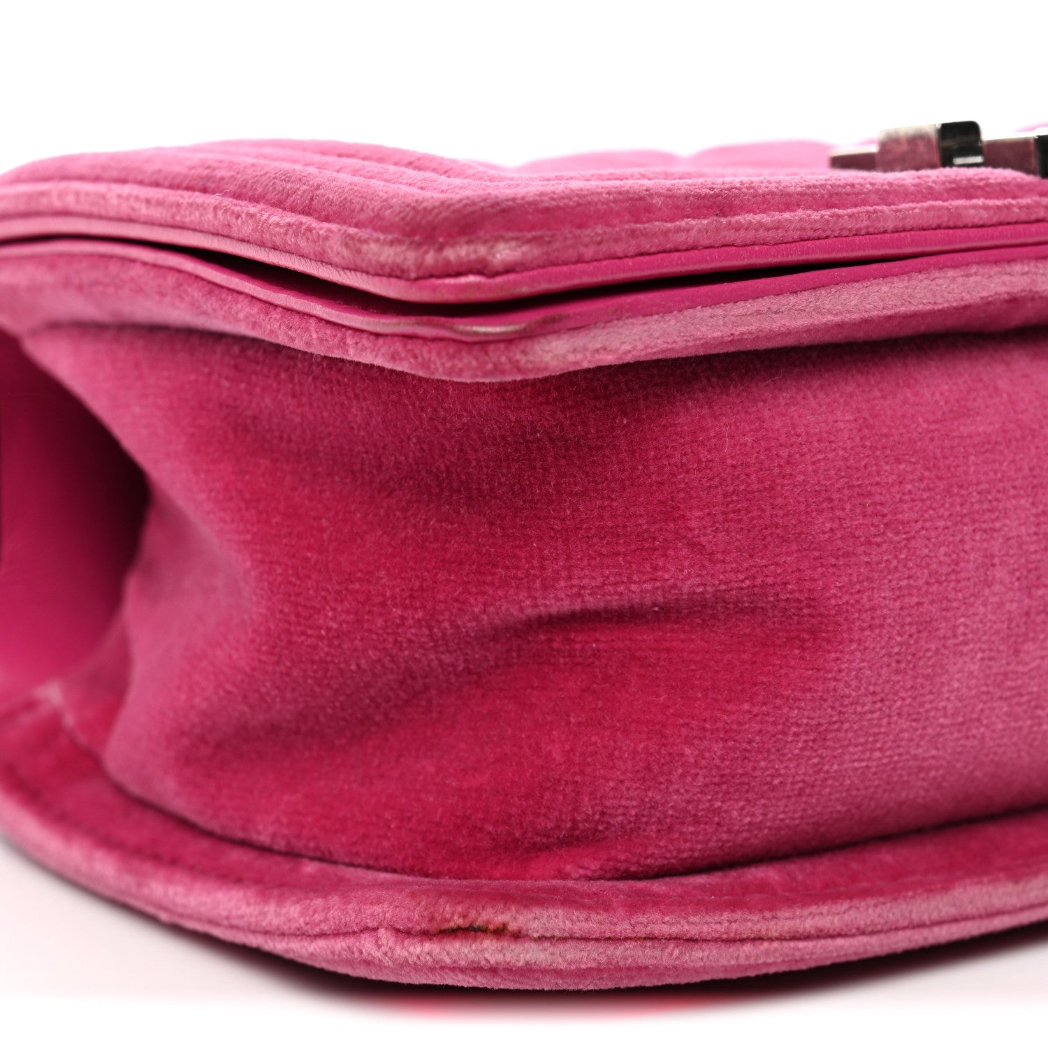 Chanel Velvet Quilted Small Boy Flap Fuchsia