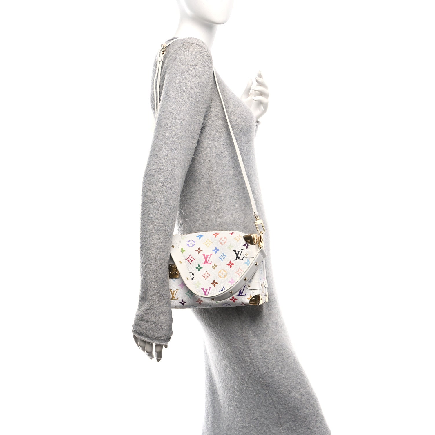Louis Vuitton LV x TM Cowhide Monogram Multicolor Side Trunk MM White