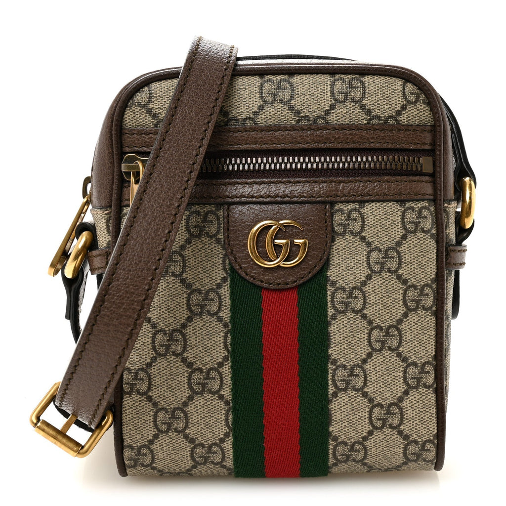 Gucci GG Supreme Monogram Web Mini Ophidia Messenger Brown