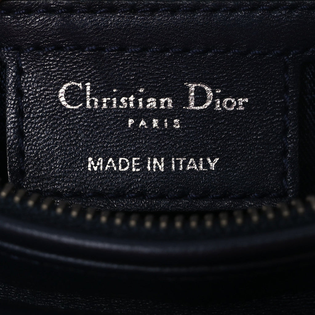 Christian Dior Lambskin Cannage Medium Lady Dior Navy Blue
