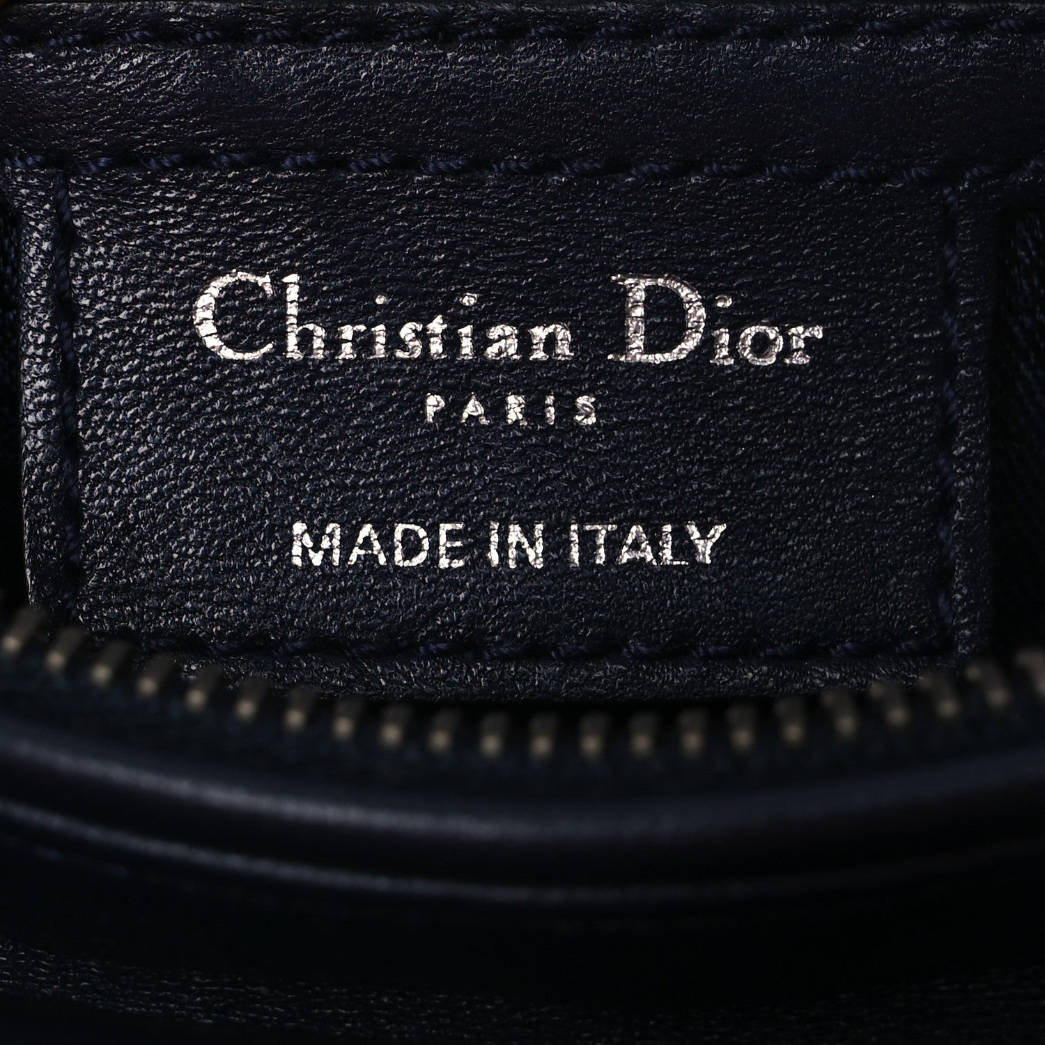 Christian Dior Lambskin Cannage Medium Lady Dior Navy Blue