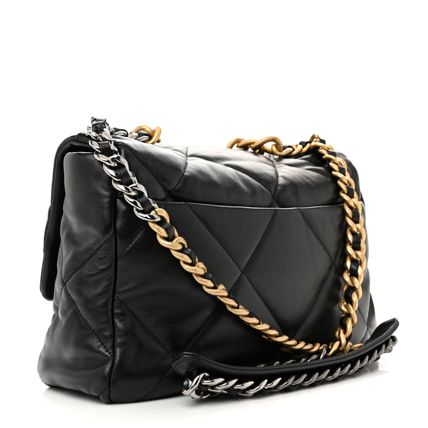 Chanel Lambskin Quilted Large Chanel 19 Flap Black