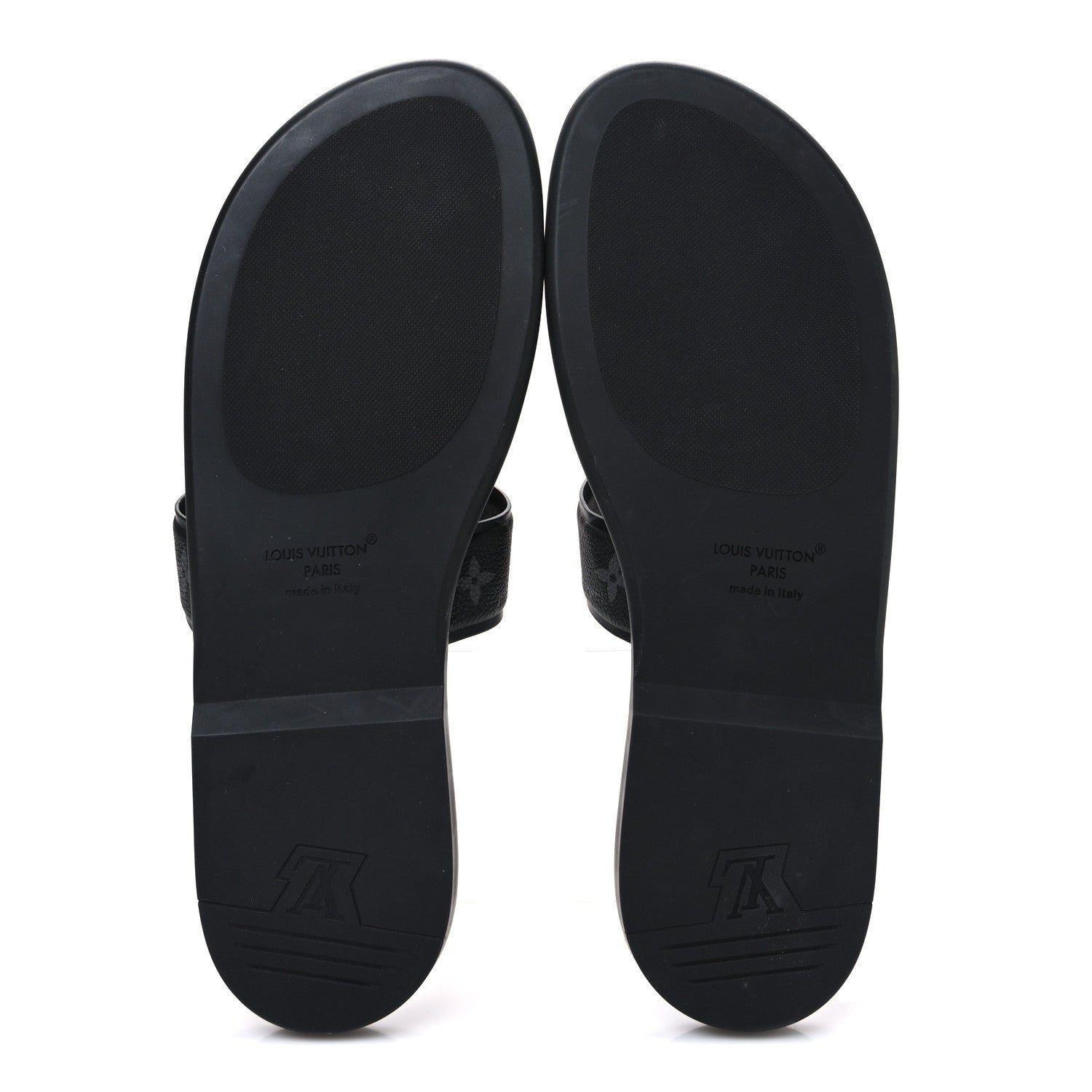 Louis Vuitton Monogram Eclipse Calfskin Mens LV Oasis Mules 12 Black