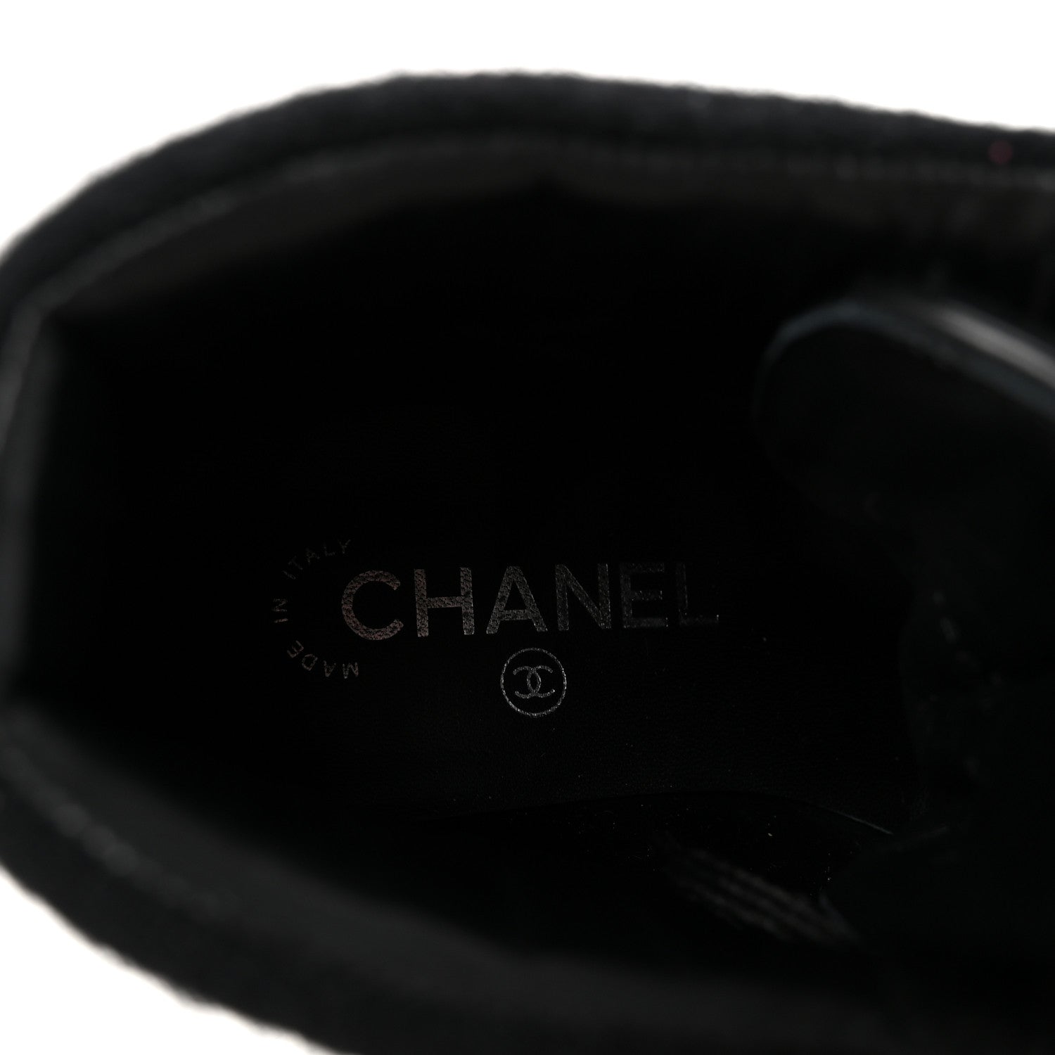 Chanel Tweed Lace Up Short Boots 37 Black