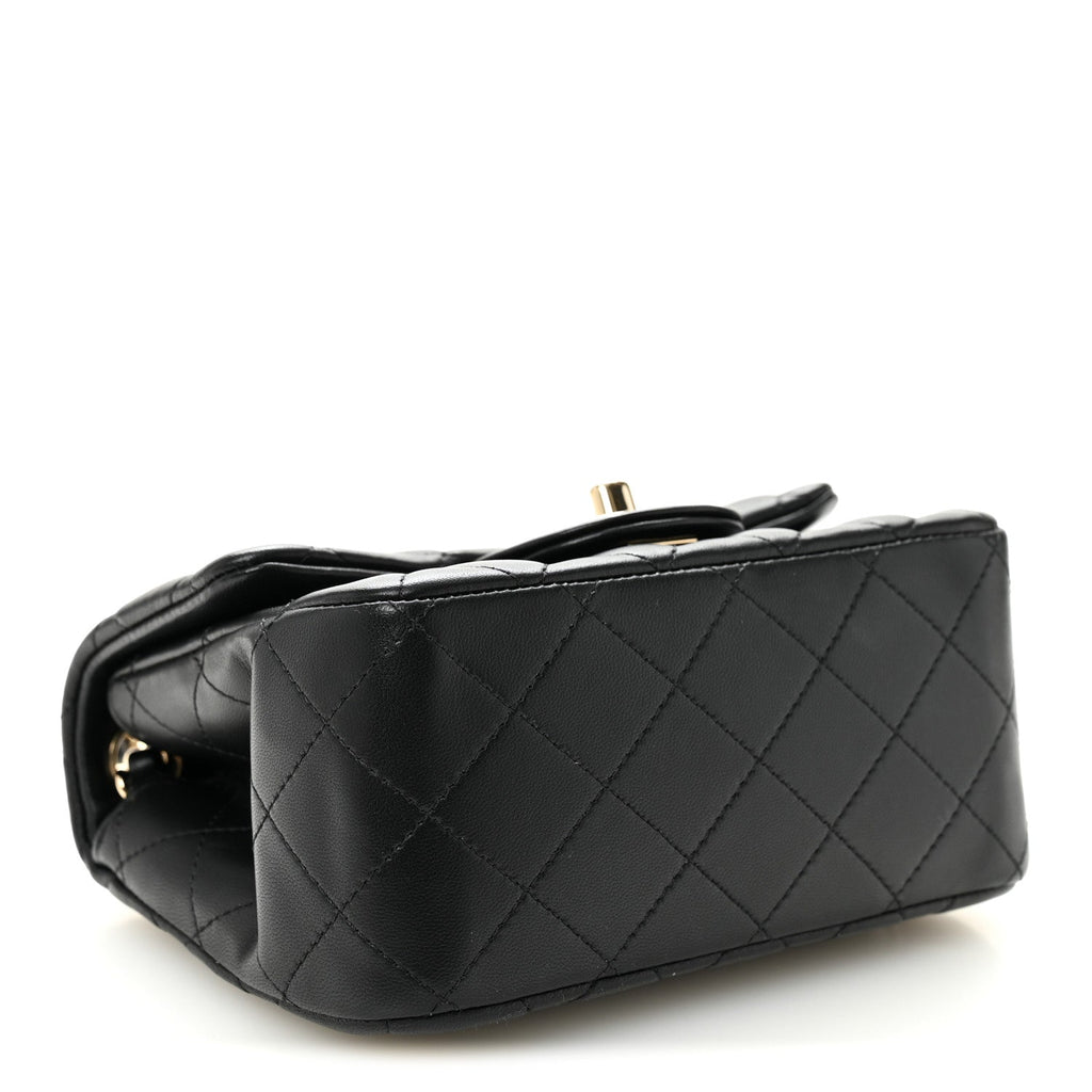Chanel Lambskin Quilted Mini Square Flap Black