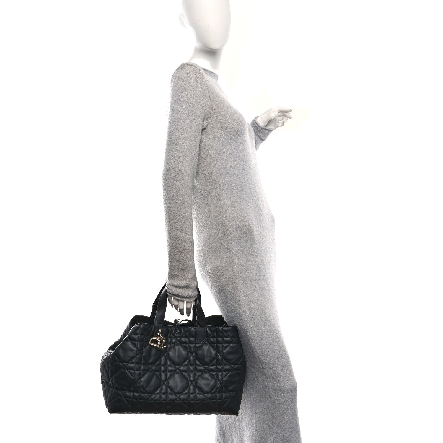 Christian Dior Calfskin Macrocannage Large Toujours Black