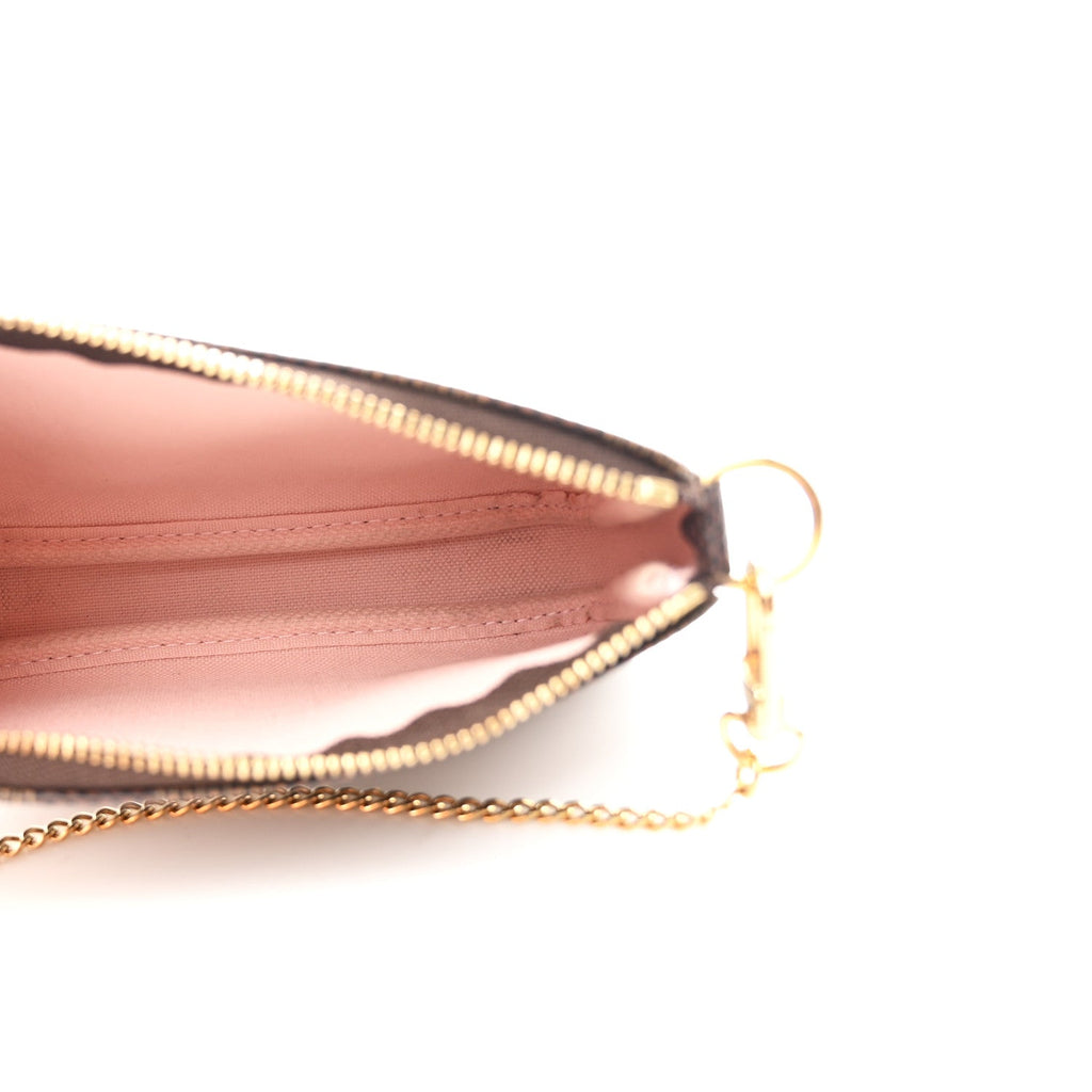 Louis Vuitton Damier Ebene 2020 Christmas Animation Big Wheel Mini Pochette Accessories Rose Ballerine