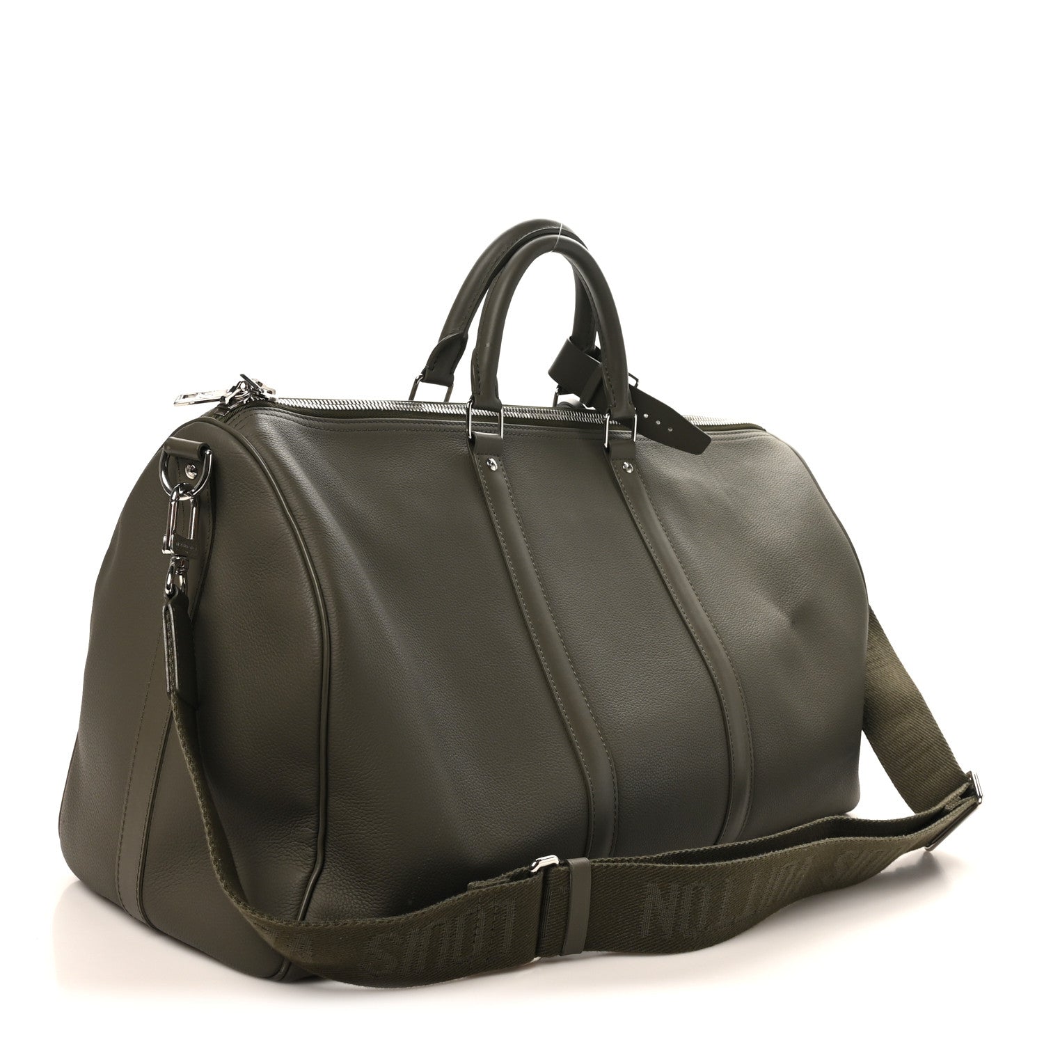 Louis Vuitton Grained Calfskin Aerogram Keepall Bandouliere 50 Khaki
