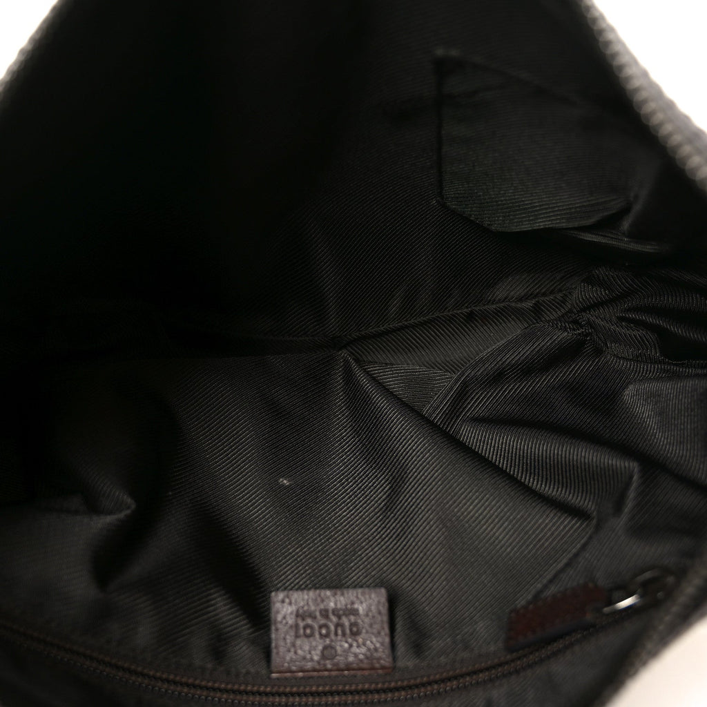 Gucci Monogram Medium Half Moon Hobo Dark Brown