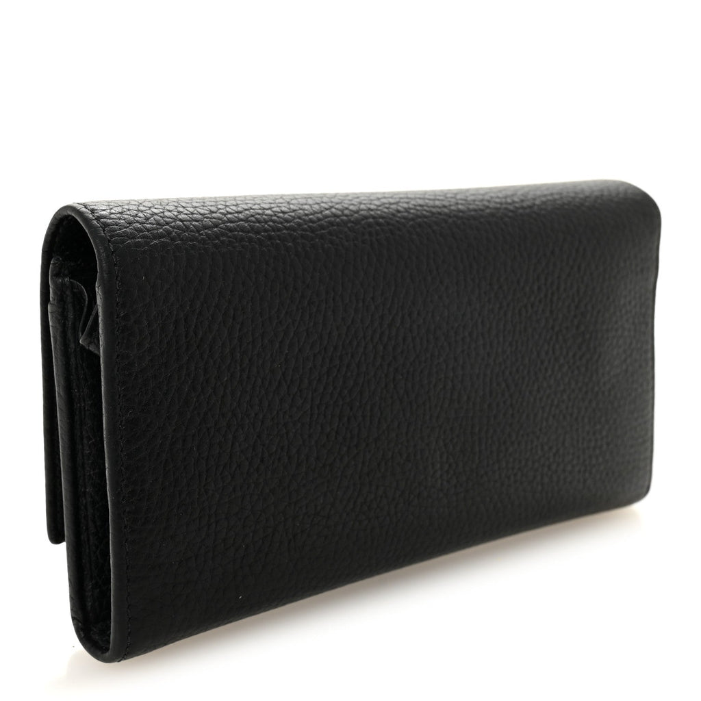 Gucci Pebbled Calfskin Large Soho Continental Wallet Black