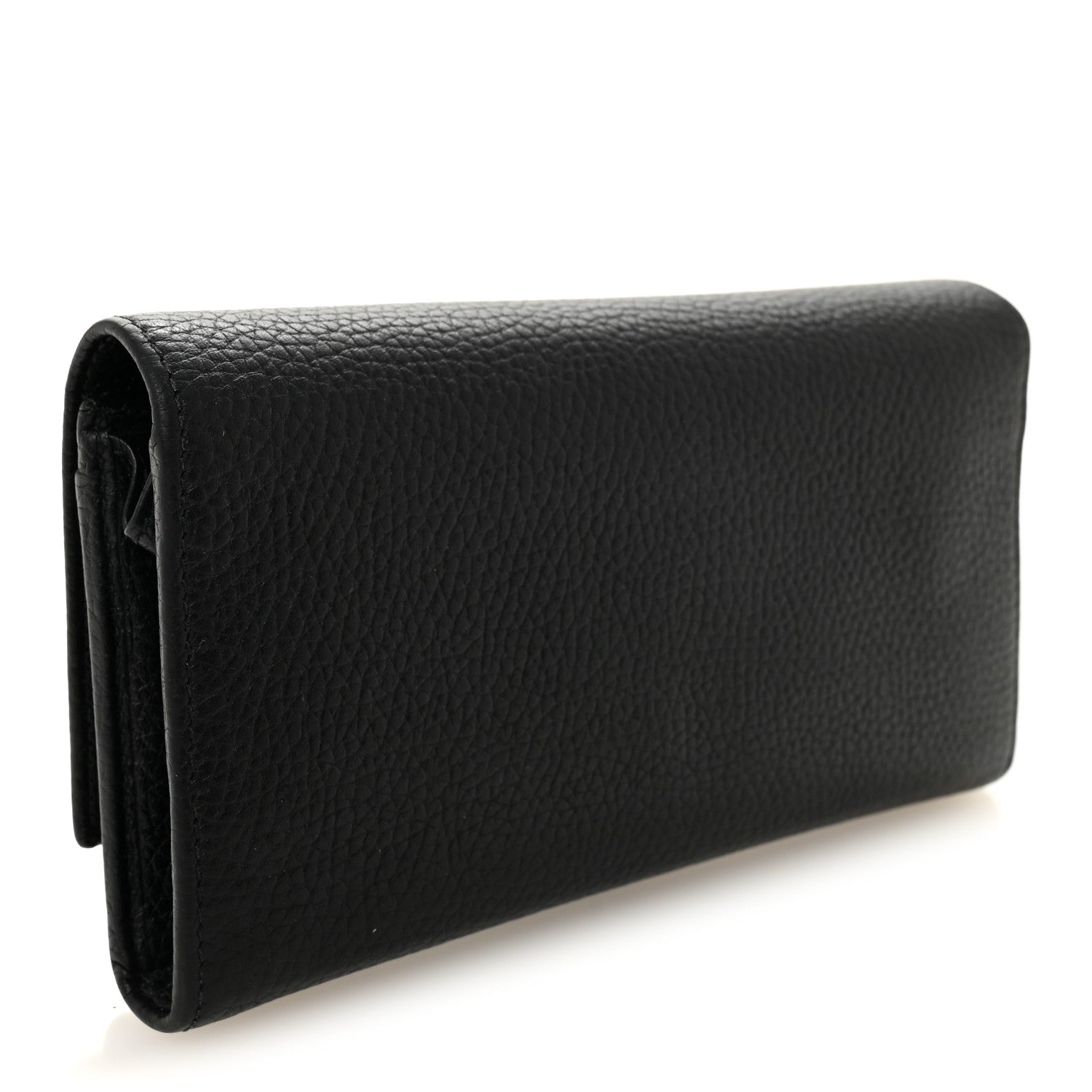 Gucci Pebbled Calfskin Large Soho Continental Wallet Black