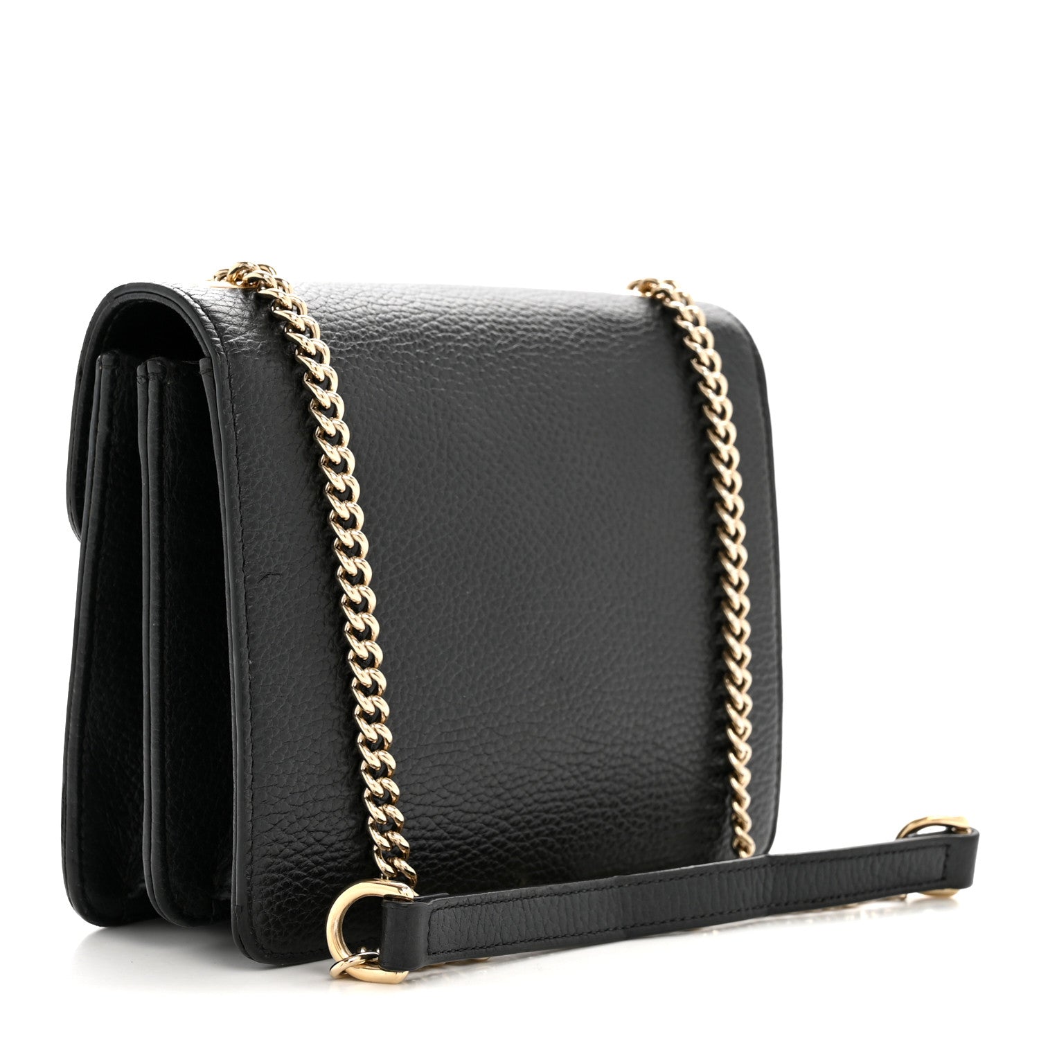 Gucci Dollar Calfskin Small Interlocking G Shoulder Bag Black
