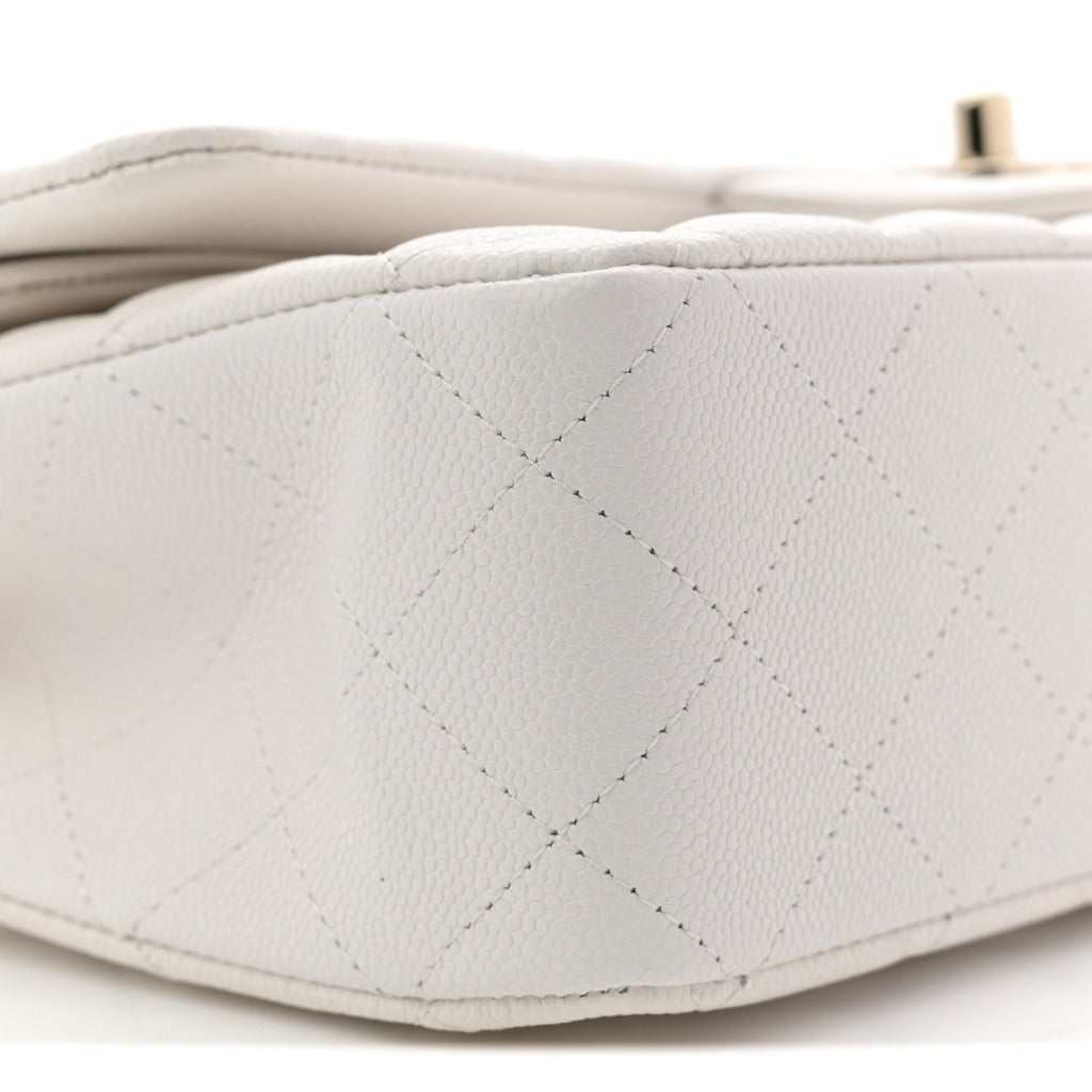 Chanel Caviar Quilted Medium Double Flap White