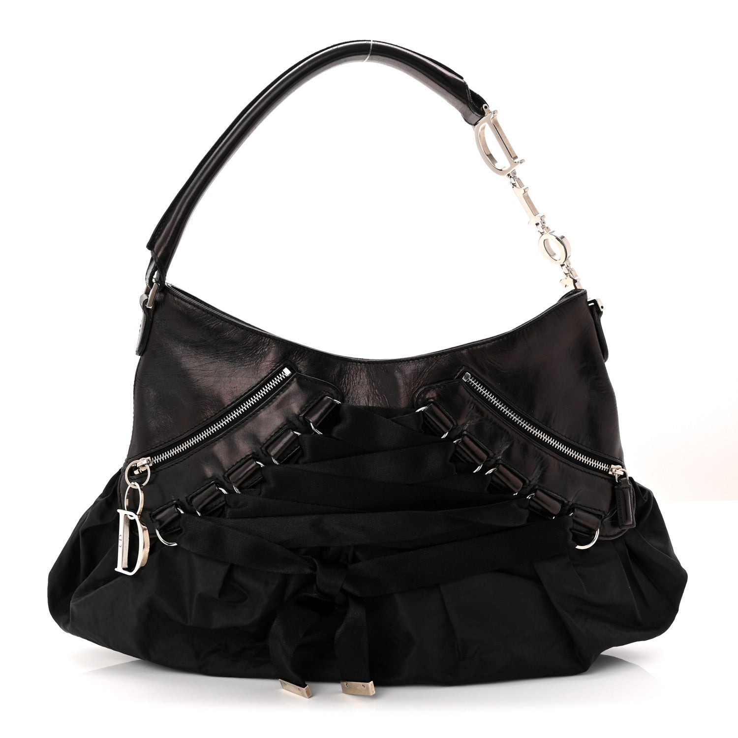 Christian Dior Satin Ballet Evening Bag Black