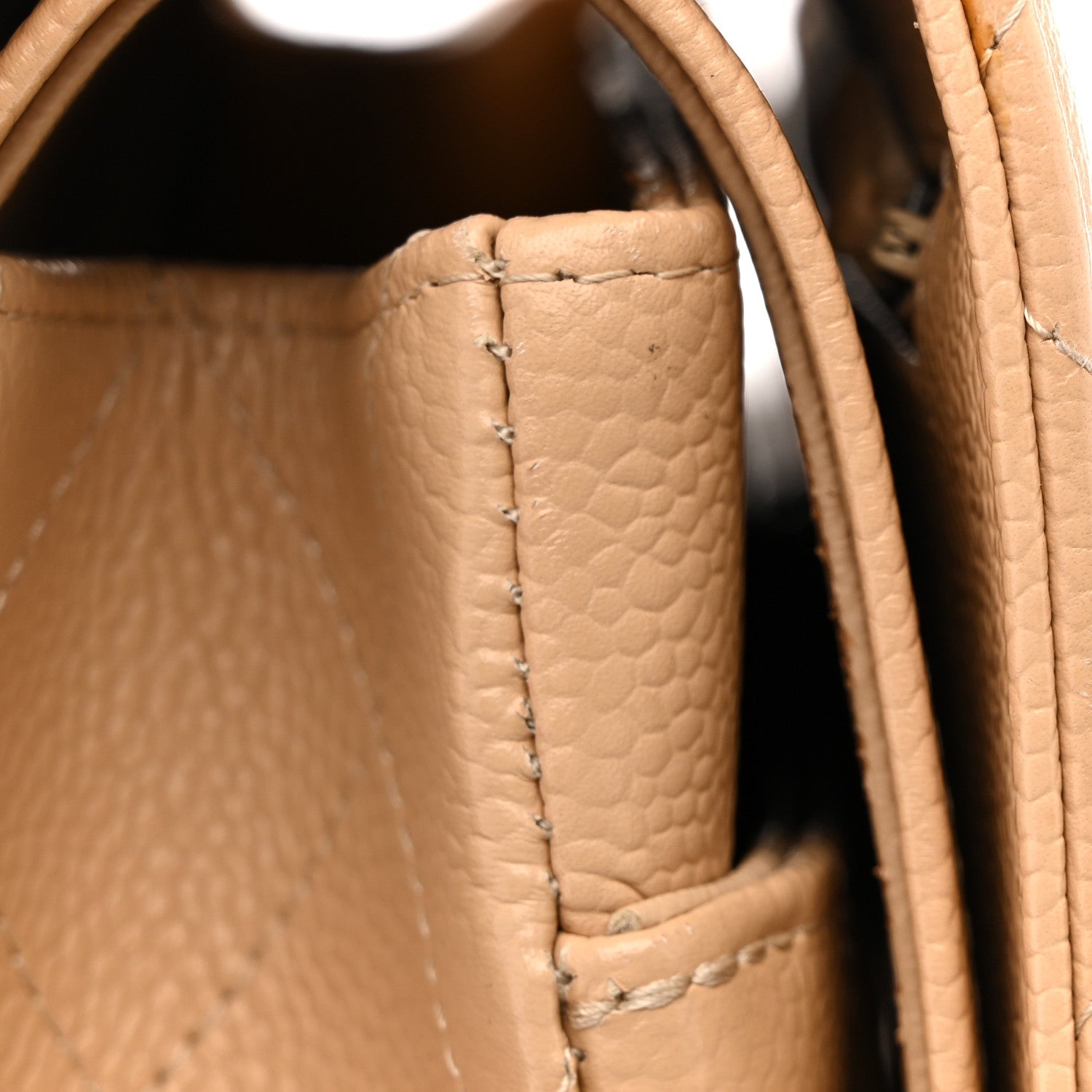 Chanel Caviar Quilted Jumbo Double Flap Beige
