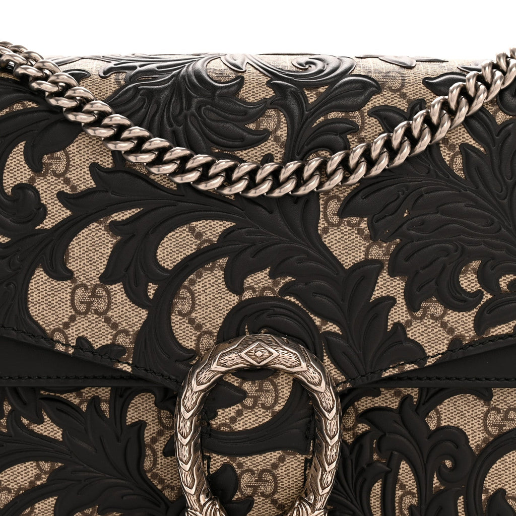Gucci GG Supreme Monogram Arabesque Medium Dionysus Shoulder Bag Black