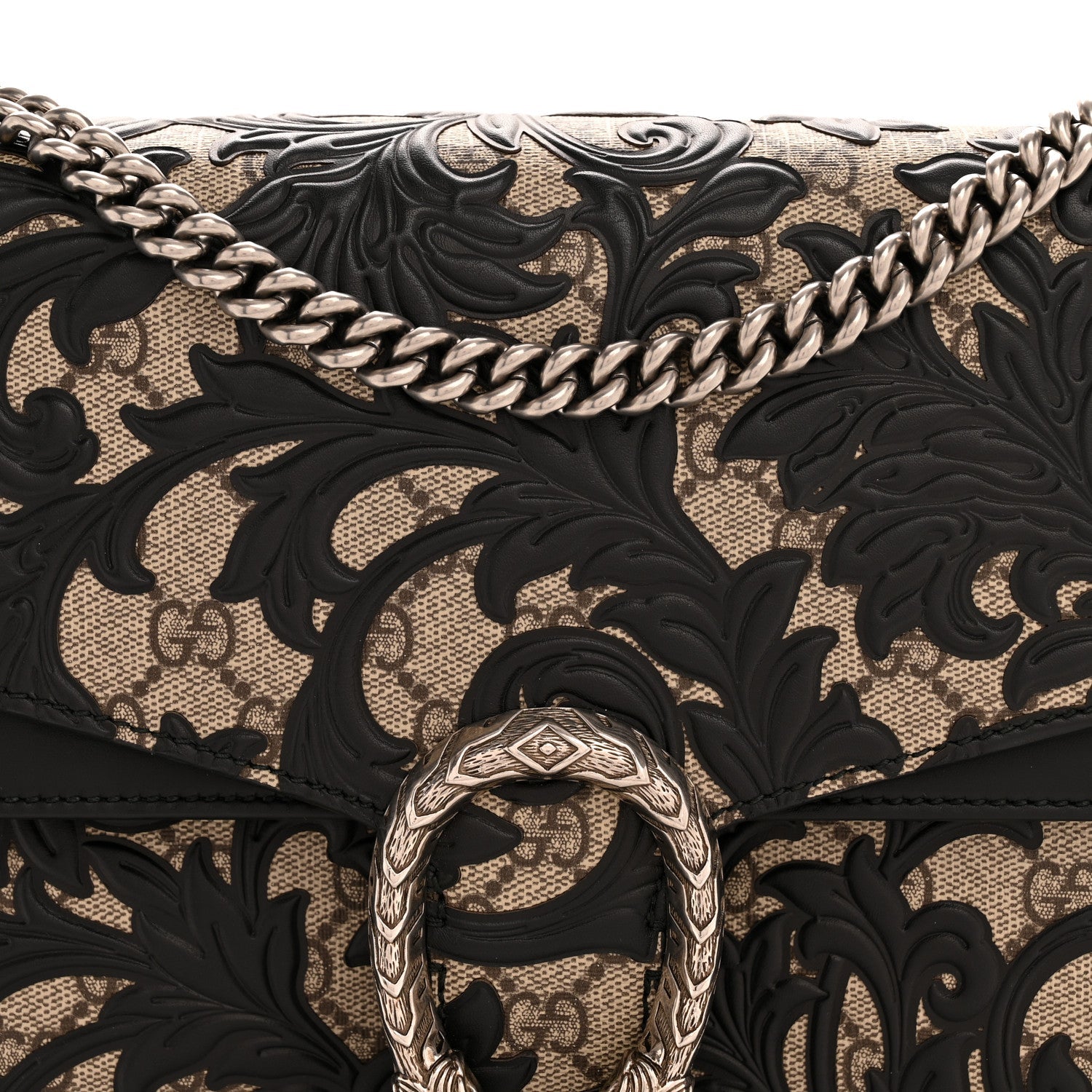 Gucci GG Supreme Monogram Arabesque Medium Dionysus Shoulder Bag Black