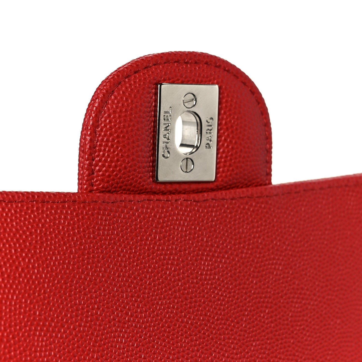 Chanel Caviar Quilted Mini Rectangular Flap Red