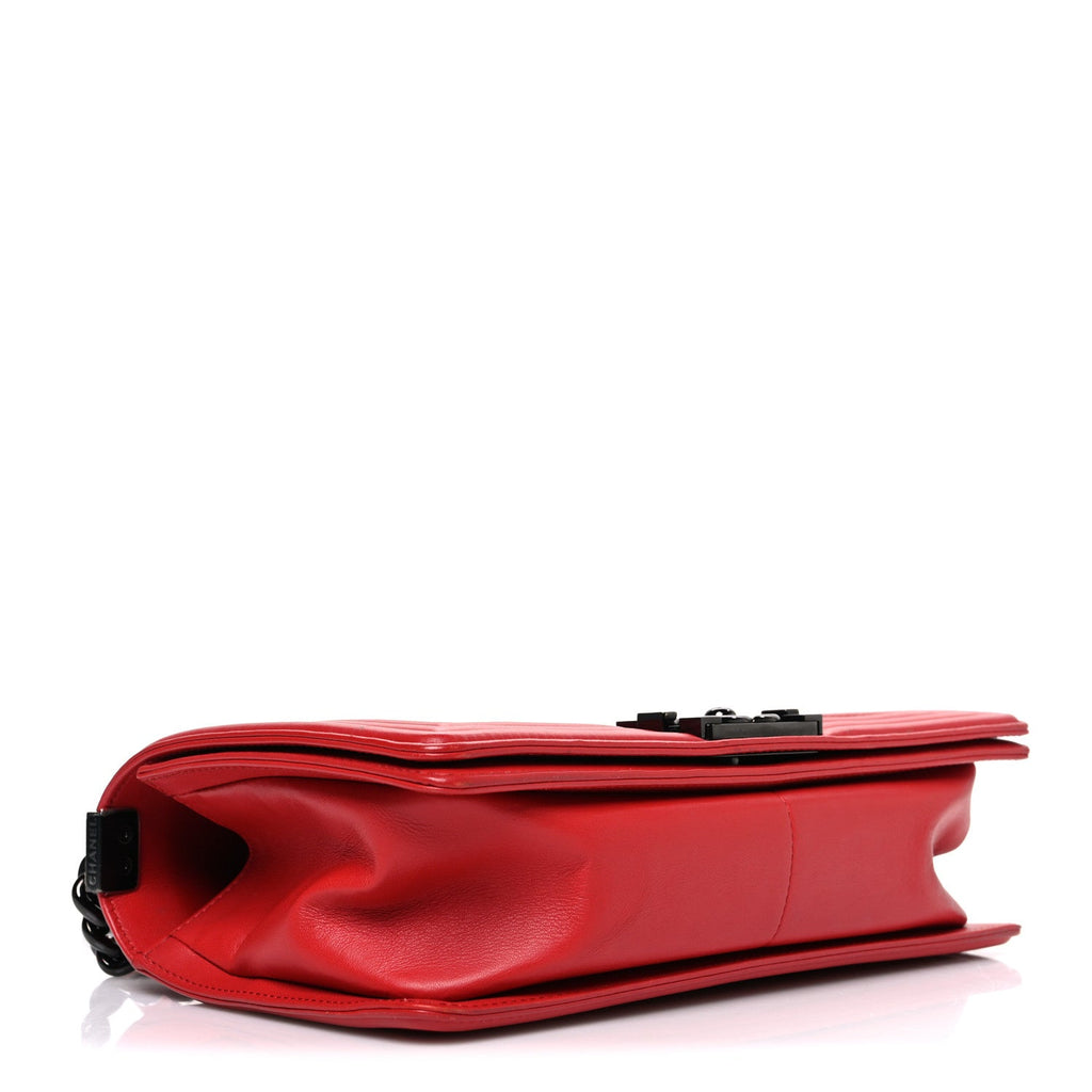 Chanel Lambskin Quilted Medium Boy Flap Red
