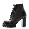 Louis Vuitton Patent Calfskin Monogram Star Trail Ankle Boots 37.5 Black