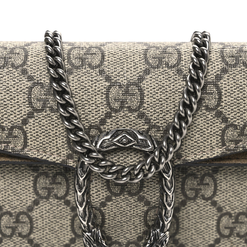Gucci GG Supreme Monogram Super Mini Dionysus Shoulder Bag Taupe