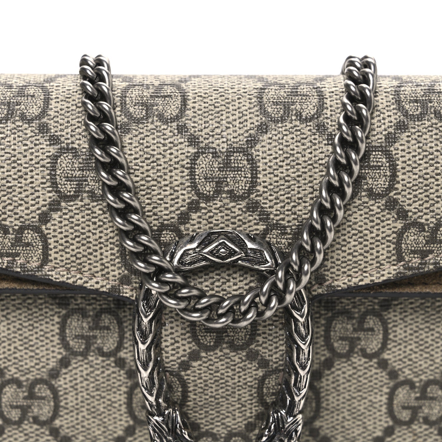 Gucci GG Supreme Monogram Super Mini Dionysus Shoulder Bag Taupe