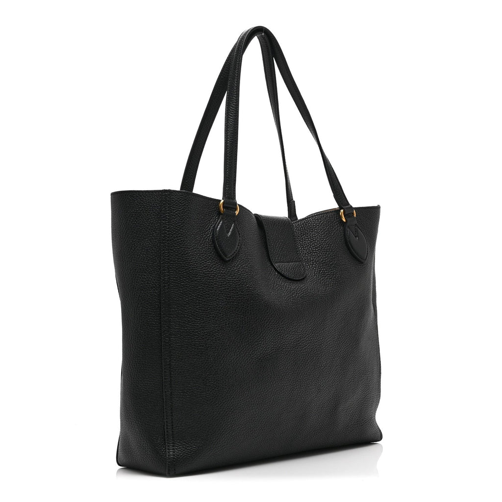 Gucci Grained Calfskin Small Dahlia Tote Black