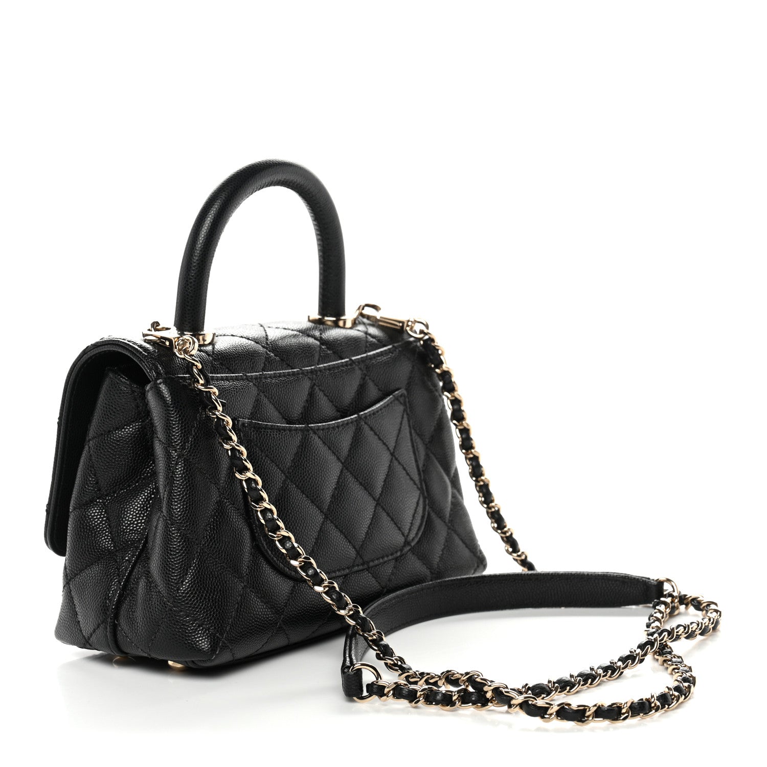 Chanel Caviar Quilted Extra Mini Coco Handle Flap Black