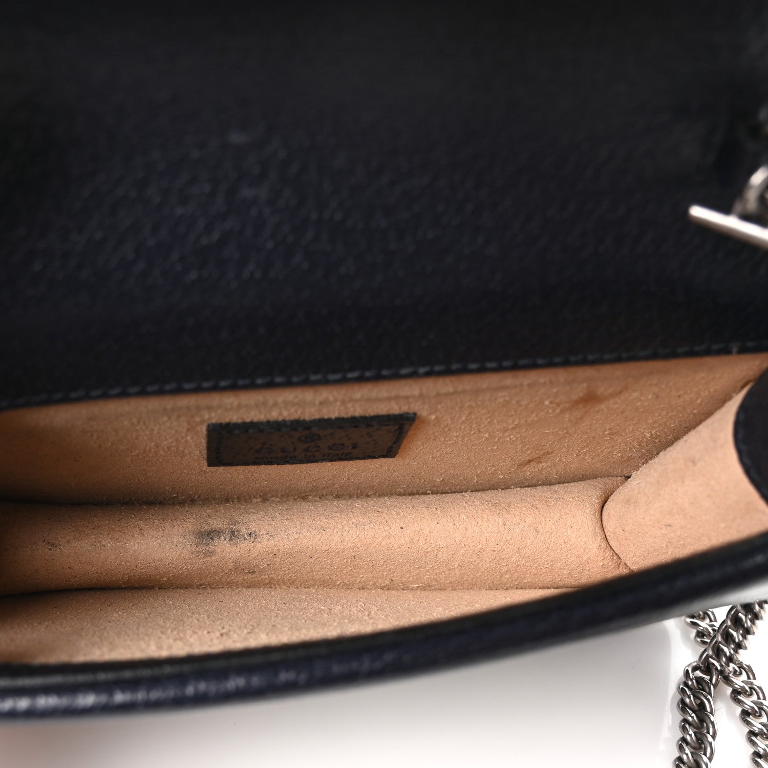 Gucci GG Supreme Monogram Textured Dollar Calfskin Super Mini Dionysus Shoulder Bag Beige Blue