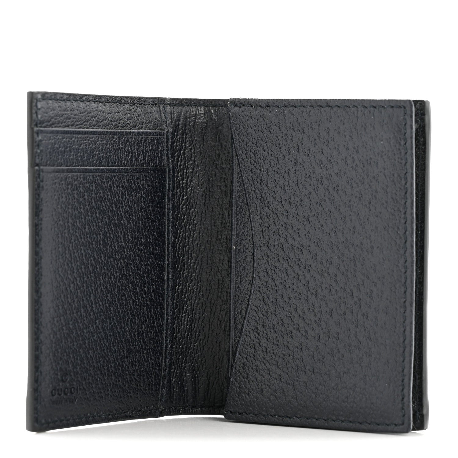 Gucci GG Supreme Monogram Textured Dollar Calfskin Web Ophidia Card Case Beige Blue