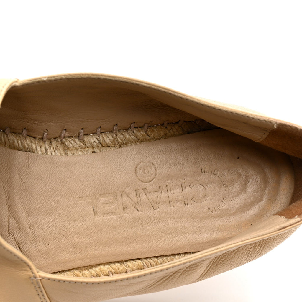 Lambskin CC Espadrilles 39 Beige Black