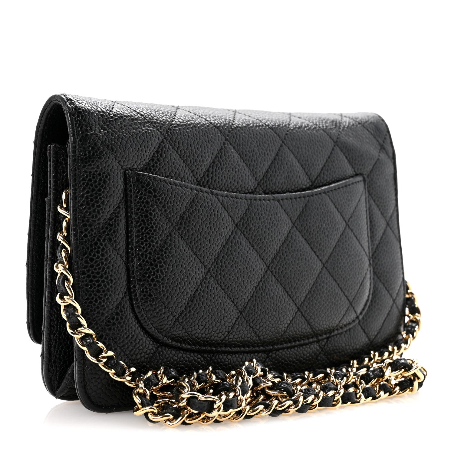 Chanel Caviar Quilted Wallet On Chain WOC Black