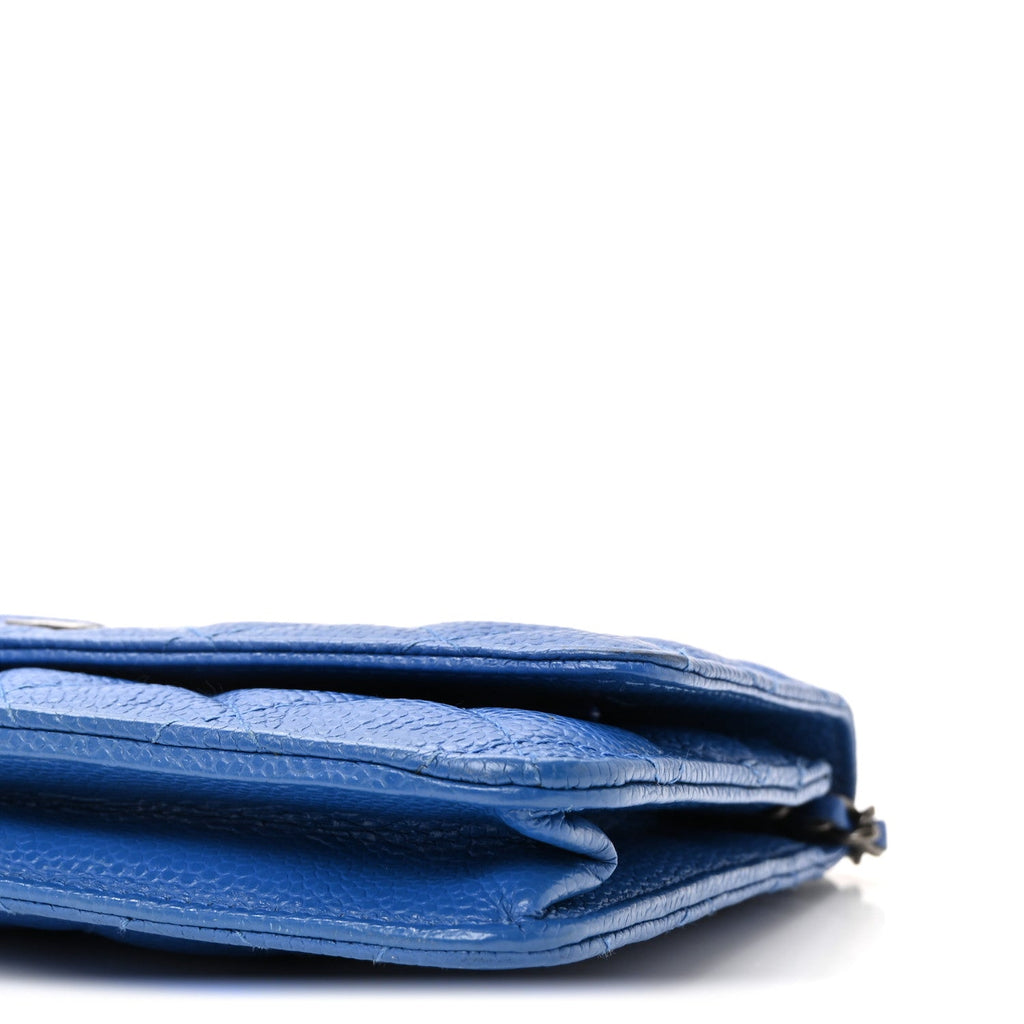 Chanel Caviar Quilted Wallet on Chain WOC Blue