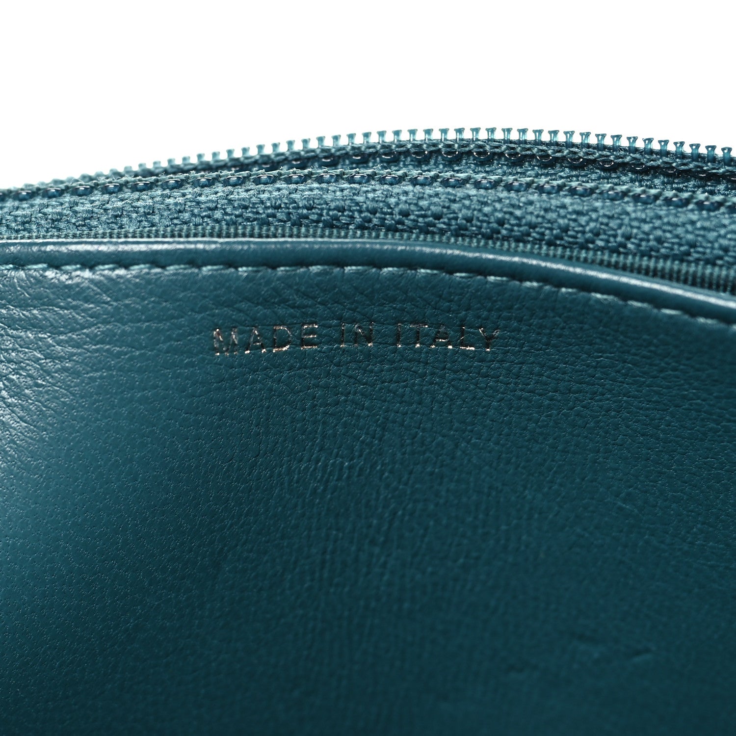Chanel Lambskin Chevron Quilted Wallet On Chain WOC Turquoise