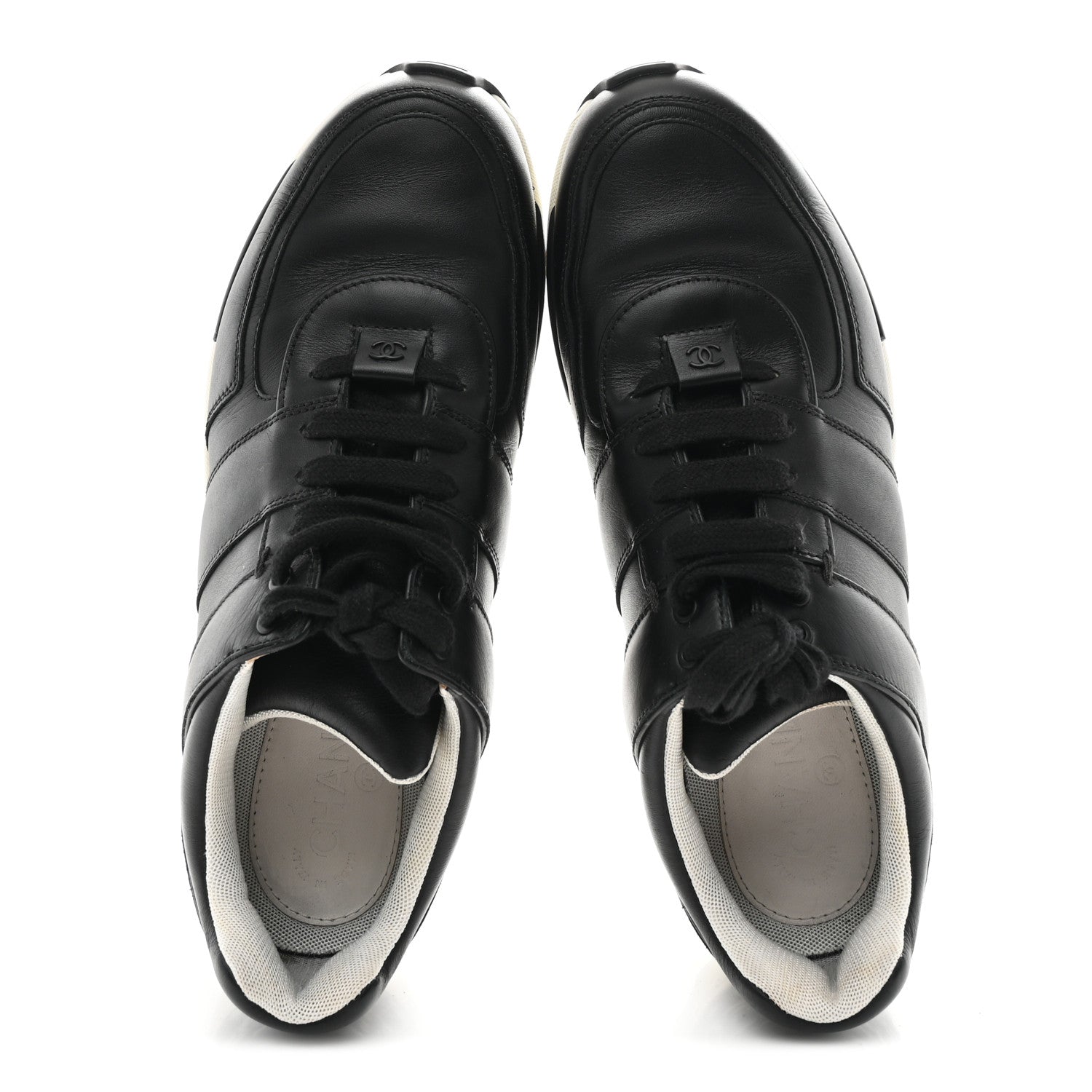 Calfskin Tweed CC Sneakers 41 Black White