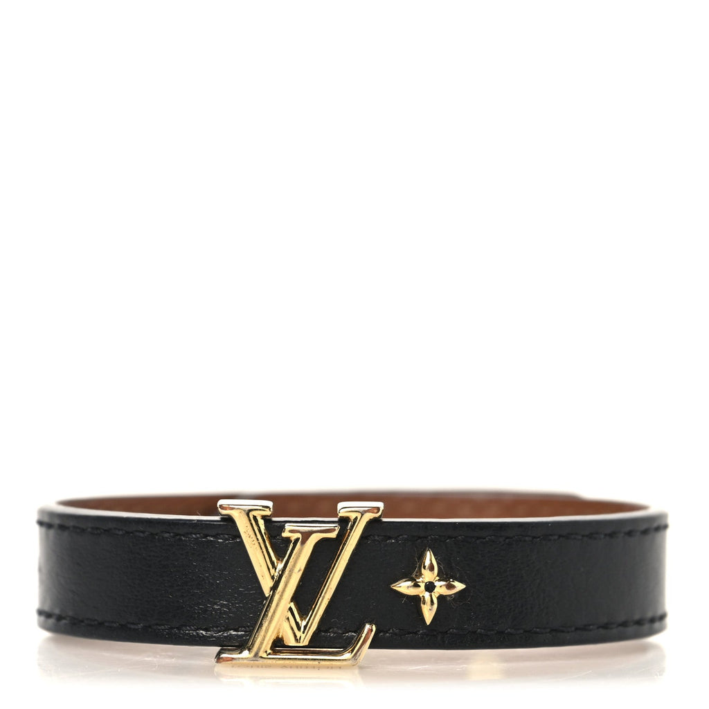 Louis Vuitton Calfskin LV Iconic Bracelet 17 Black