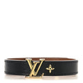 Louis Vuitton Calfskin LV Iconic Bracelet 17 Black