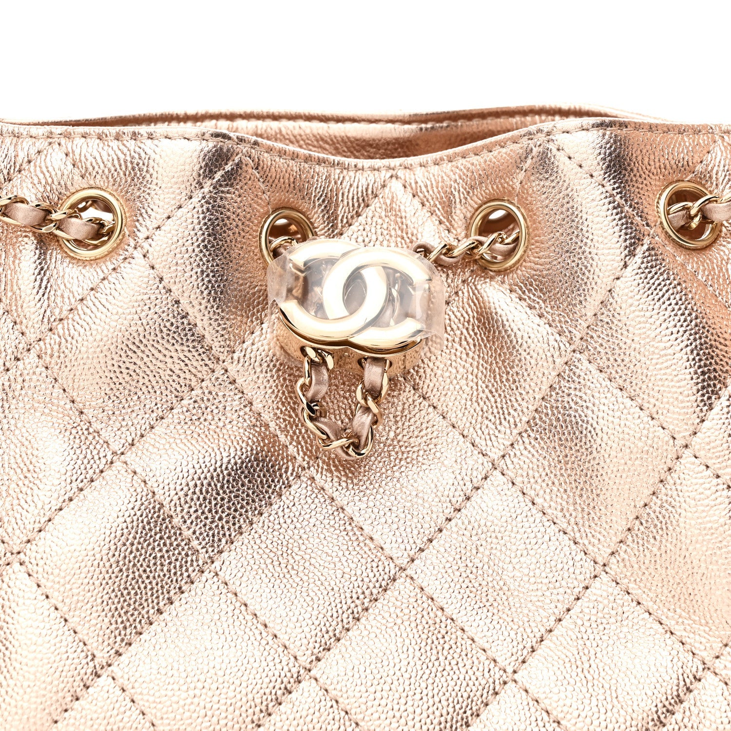 Chanel Metallic Caviar Quilted Mini Chanel 25 Handbag Copper