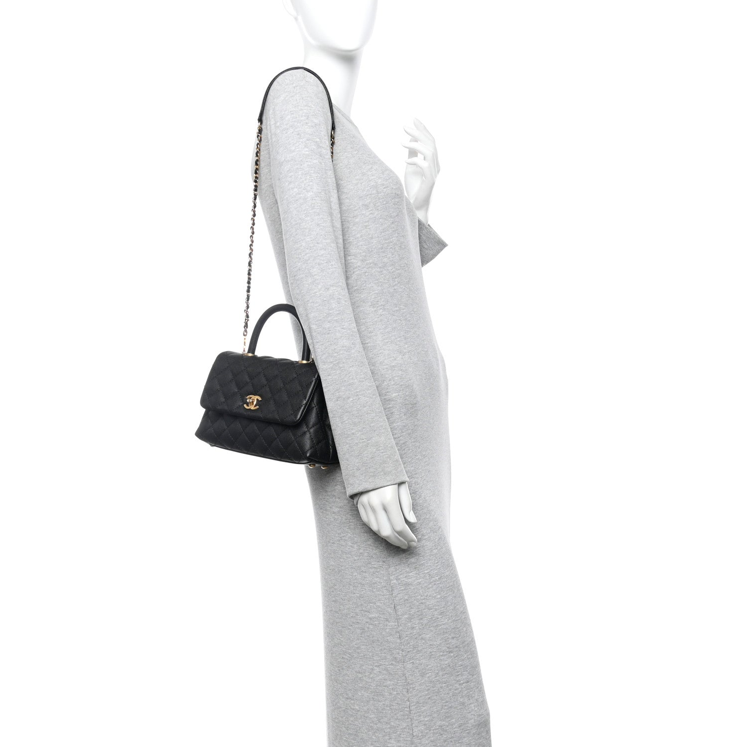 Chanel Caviar Quilted Mini Coco Handle Flap Black