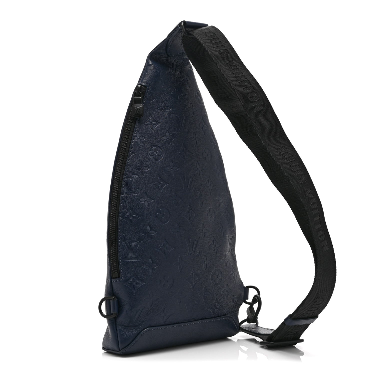 Louis Vuitton Calfskin Shadow Monogram Duo Slingbag Navy